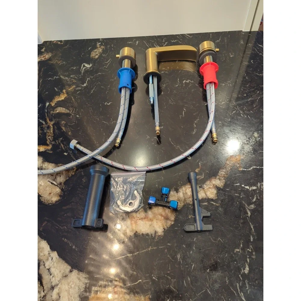 HEYMYTAP Roman Bathtub Faucet Set 2 Handle Brushed Gold Tub Faucet